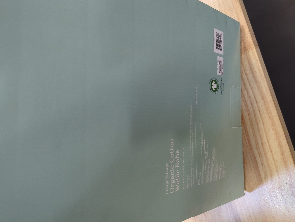 Haven Waffle Large/X-Large Organic Cotton Robe in Lunar Rock