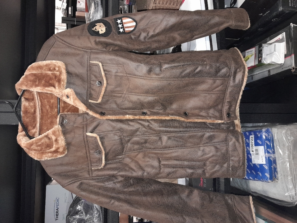 Men's Distressed Brown Genuine Sheepskin Leather Jacket