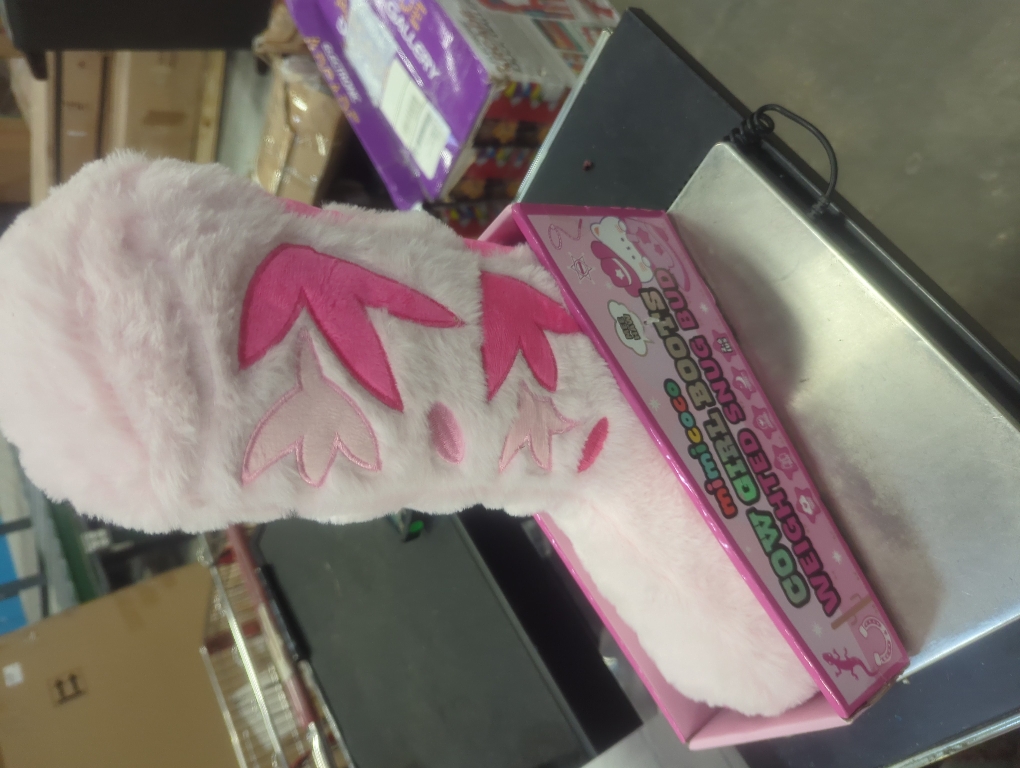 Snug Bud Cowgirl Boot Pink Plush Weighted