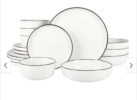 Gibson Home Oslo Dinnerware Set - Black and White