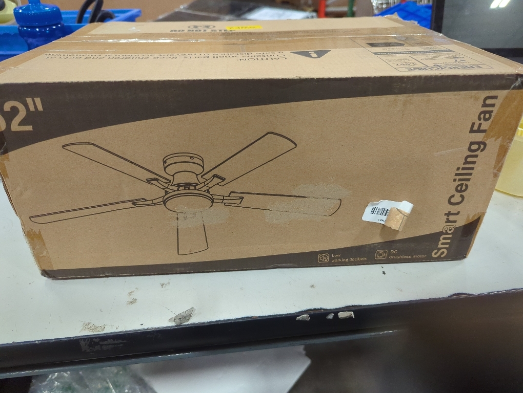 LEDIARY 52 Inch Flush Mount Ceiling Fans with Lights, Remote & APP Control