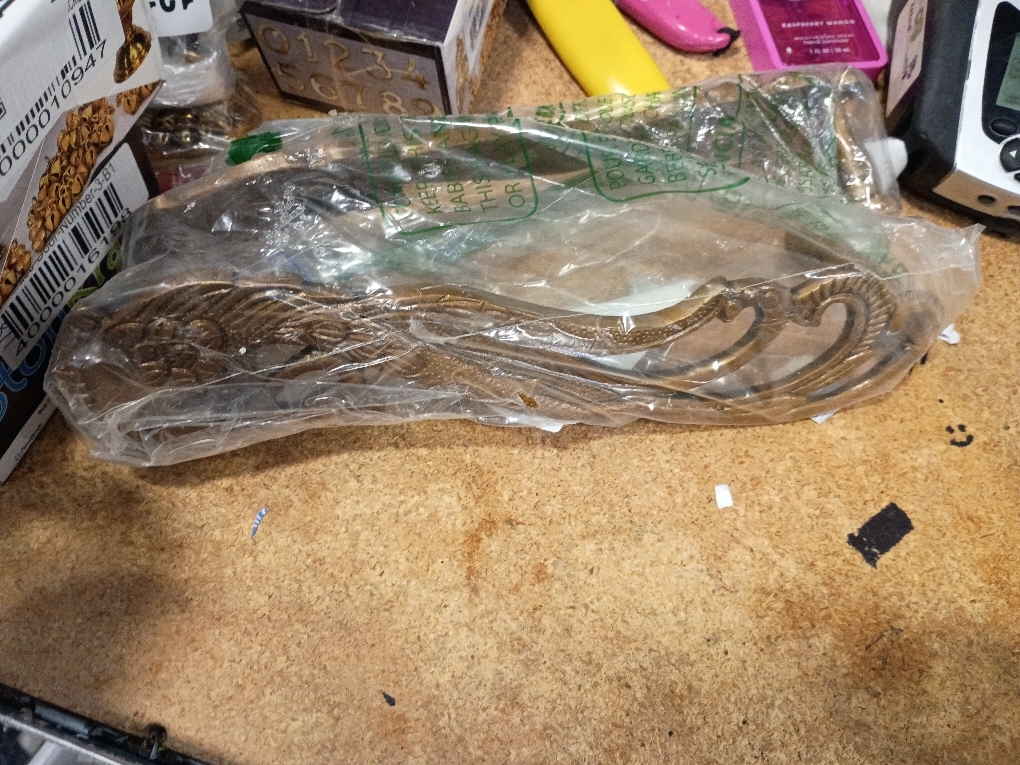 Wonderlist Handicrafts Indian Handmade Brass Décor Handle Pull Beautifully Handcrafted Design Brass Door Handle Pull (Peacock), 7.3x2.2x1.5 inches, HT-DOHA-01