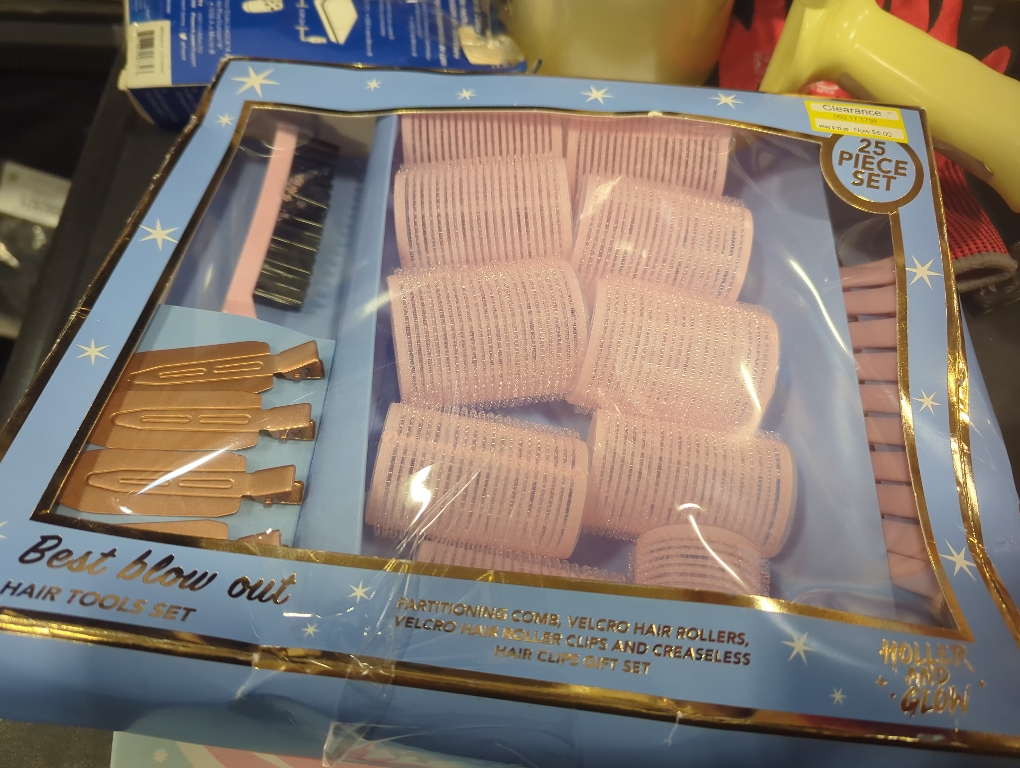 Set of 25 Holler & Glow Best Blow Out Tools Set  Limited Edition  Velcro Rollers for Hair  for Lift & Volume  No Crease Hair Clips  Easy to Use Blowout for Curl