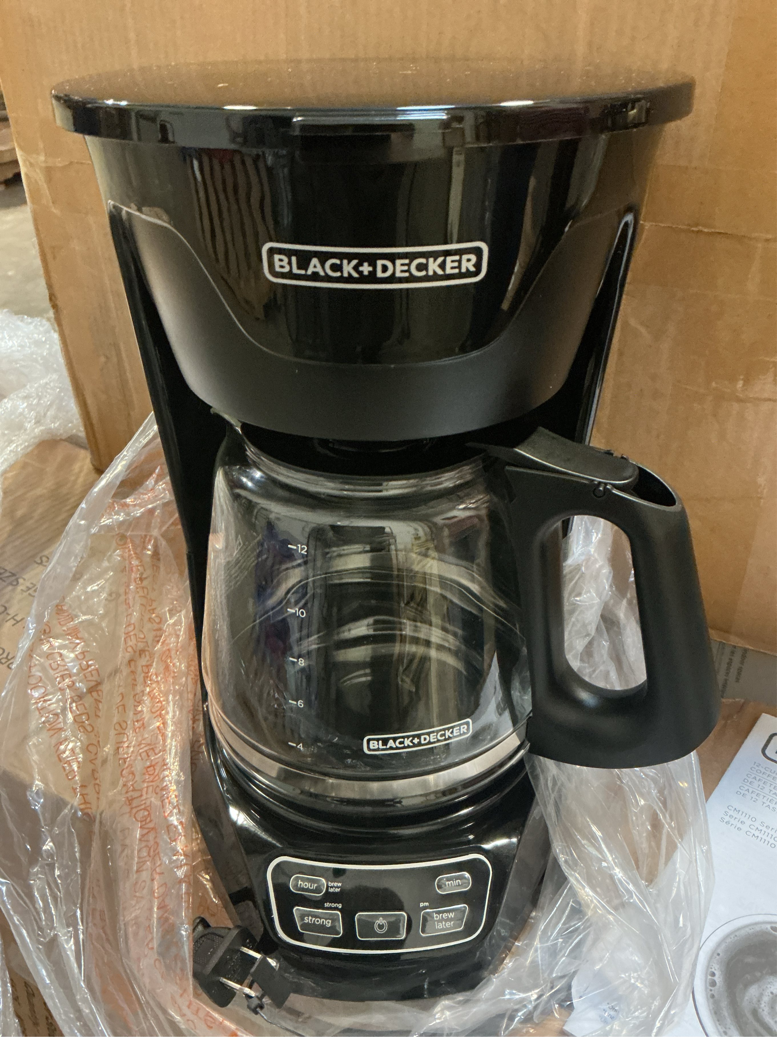 12- Cup Programmable Coffee Maker with Vortex Technology in Black