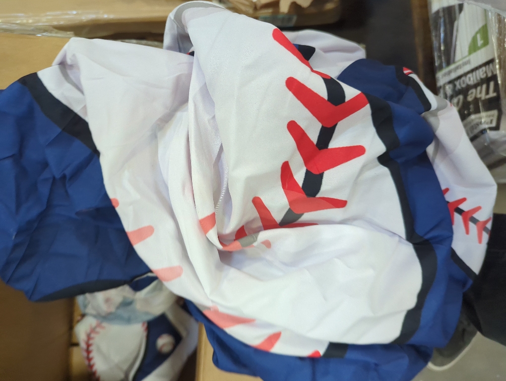 ADASMILE A & S Baseball Sheets Medium for Boys Kids Sports Sheet for Teens Baseball Bedding Set 3D Blue Ball Game Printed Bed Sheet with Pillowcase Soft Microfiber All Season Room Decor