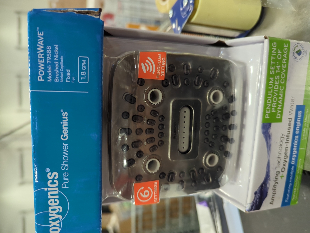 Oxygenics 4.5 PowerWave 6 Spray WaterSense Shower Head Brushed Nickel : Microfiber, Machine Washable, Non-Slip Backing