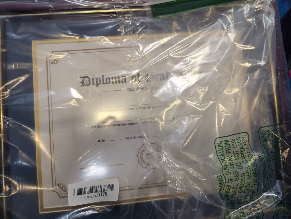 11x14 Diploma Frame with Navy over Gold Mat, 14x17 Certificate Frame, Real Wood with Gold Trim, Black Frame with Arcylic