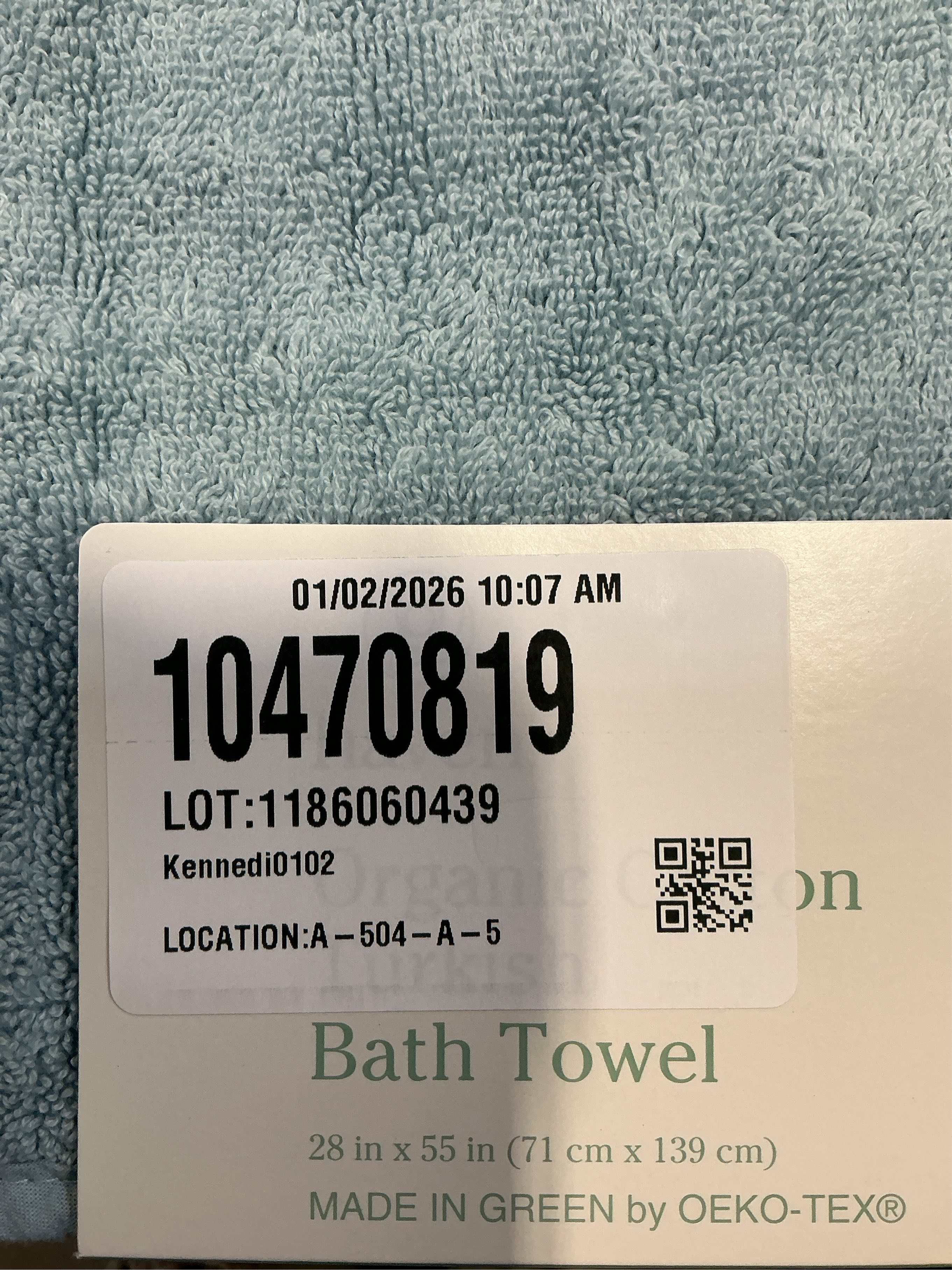 Haven Turkish Cotton Bath Towel in Celestial Blue