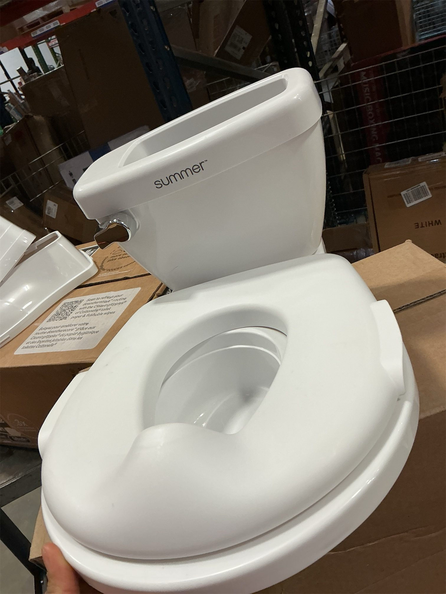 Summer Infant by Ingenuity My Size Potty Pro in White, Toddler Potty Training Toilet, Lifelike Flushing Sound, for Ages 18 Months , Up to 50 Pounds