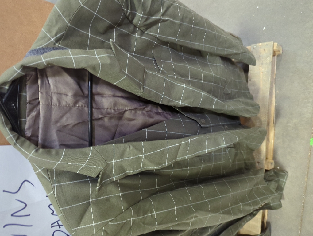 Aesido Mens 2XL-XL Green 3pc Suit Plaid Tuxedos Business Suits Slim Fit Double Breasted