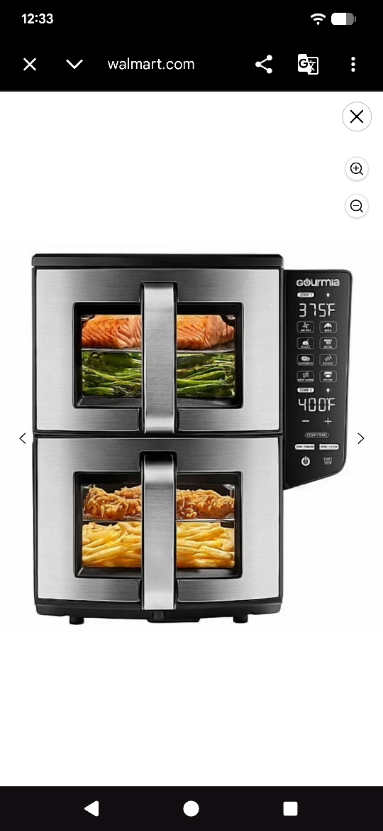 Gourmia 11 Quart Dual Basket Air Fryer with Smart Finish & 4-Layer Cooking ❗MAY HAVE MISSING PIECES/NEEDS CLEANING❗