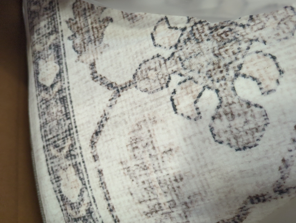 Area Rug 7x9 Washable Vintage - Soft Traditional Rugs for Living Room Large Non Slip Backing with Low Pile Farmhouse Oriental Retro Carpet for Bedroom Dining Room or Home Office - Tea Brown