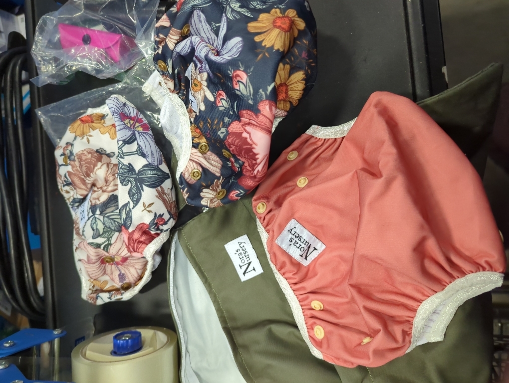 Nora's Nursery Reusable Swim Diapers and Wet Bag - One Size Fully Adjustable - Harlow Swim 3 Pack with Wet Bag