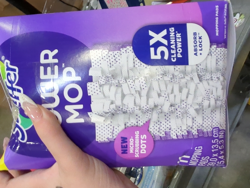 Swiffer PowerMop Multi-Surface Mopping Pad Refills for Floor Cleaning, 11 Count, White/Purple