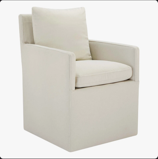 Velvet Vesper Nature Upholstered Armchair With Wheels