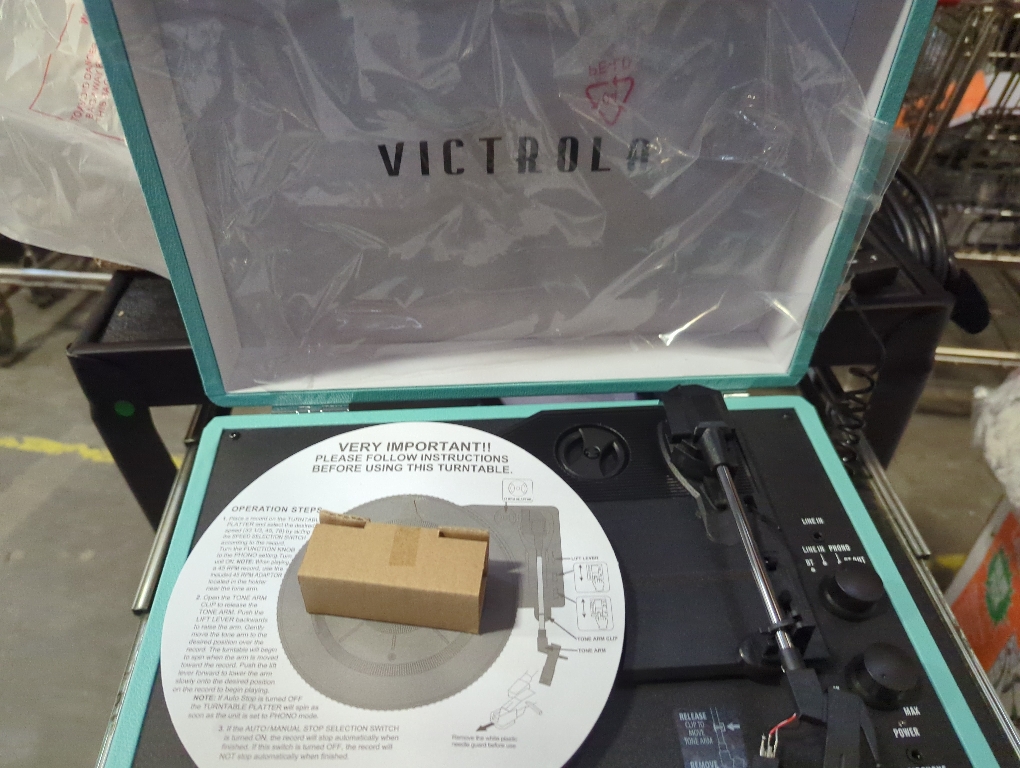 Victrola Journey   Bluetooth Suitcase Record Player with Matching Bridge Stand & Built-In Speakers – 3 Speed Vinyl Record Player, RCA Out, Headphone Jack, Vinyl Stream (Turquoise)