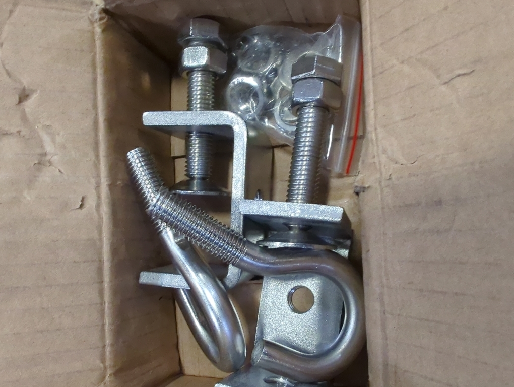 1 3/16 In Stainless Steel Small C Clamps  Heavy Duty Metal Threaded Hanging Screw Hook/Open Cup Bolt Hook, With Stable Wide Jaw Opening&Protective Pad/I-Beam Design (4PCS)