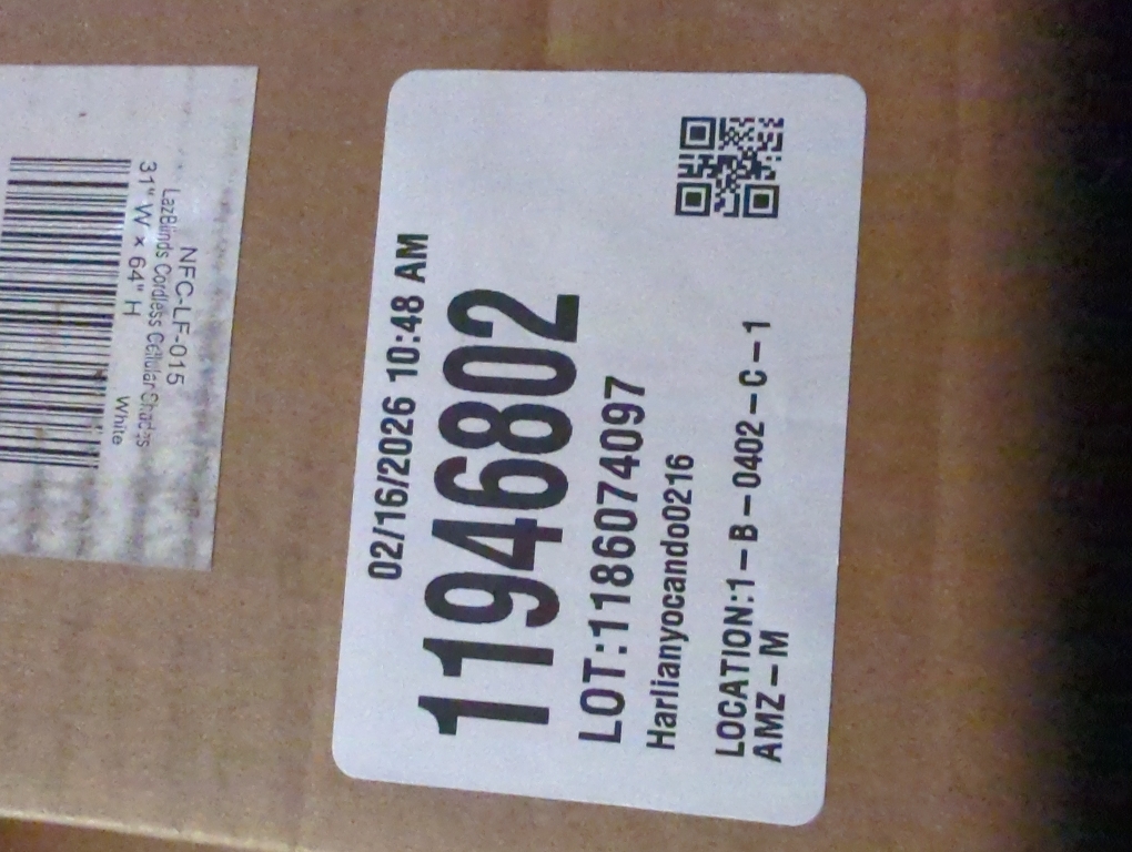 LazBlinds Cordless Cellular Shades, No Tools No Drill Light Filtering Honeycomb Shades Pleated Blinds for Windows, 31'' W x 64'' H, White