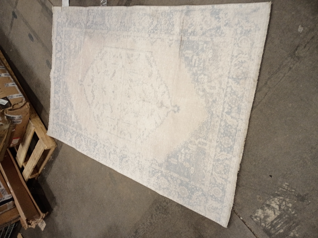 Nuloom SpinClean Sol Light Grey/Blue, 8'x10', Vintage, Soft and Cozy, High Traffic, Stain Resistant, Easy Clean, Durable, Machine Washable Area Rug for Bedroom, Living Room, Dining, Den, Foyer