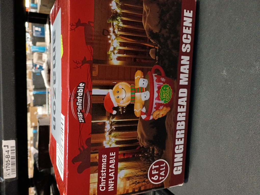 ZPISF 6 FT Christmas Inflatables Outdoor Decorations, Cute Christmas Blow Up Yard Decorations Gingerbread Man in Hot Cocoa Mug Scene for Garden Lawn Xmas Decor