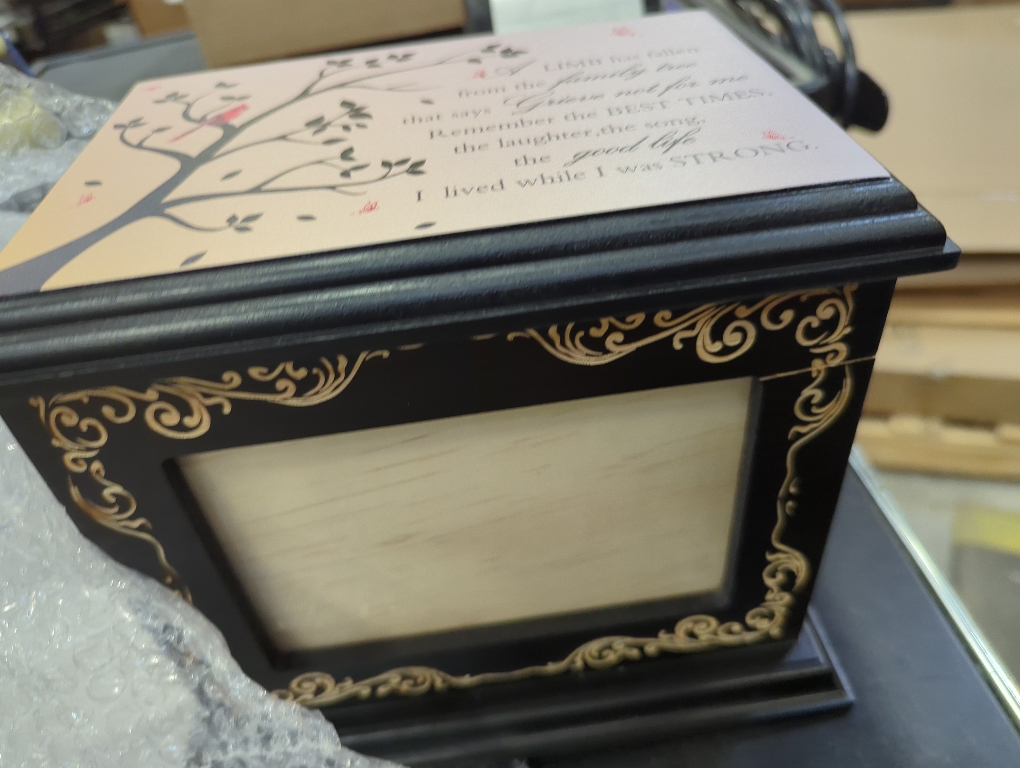 Cremation Urns for Human Ashes Adult Male or Female, Funeral Memorial Urns for Ashes with Photo Frame, Wooden Urns Box and Casket for Men Women, Burial Urn for Adults Up to 200 IBS