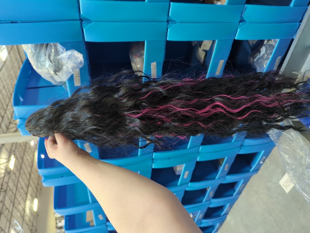 Black Hot Pink Curly Synthetic Drawstring Ponytail Extension | Lightweight 160g Natural Looking Heat Resistant Wavy Hairpieces for Women Daily Use Party 30 Inch Black Hot Pink Highlights