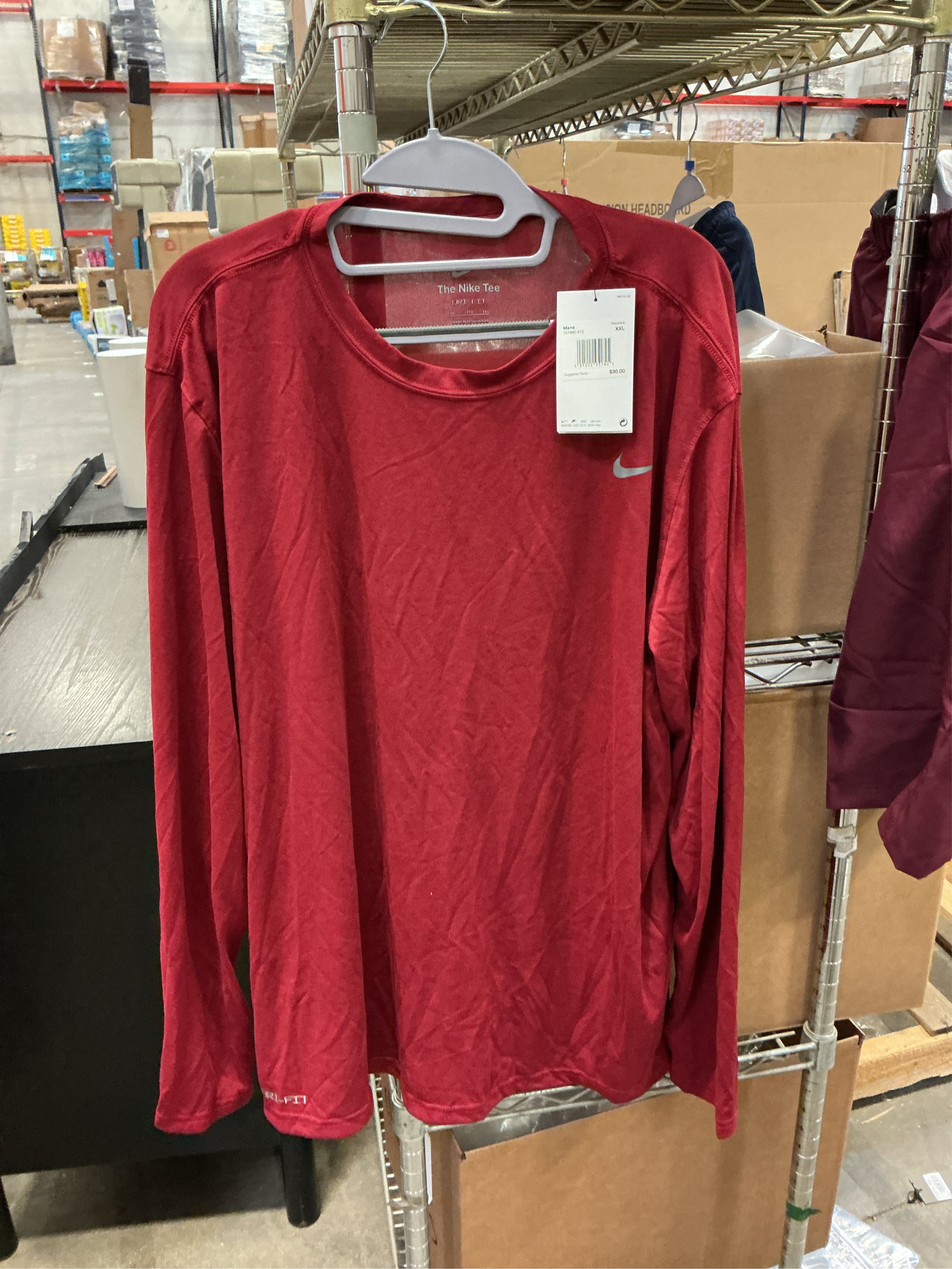 size XXL. Nike Legend Long Sleeve Poly Top-crimson-2xl