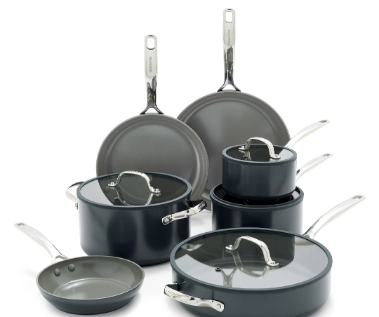 Green Pan ERAS Hard Anodized 11pc Set Dark Gray