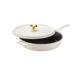 Tramontina 12 Enameled Cast Iron Skillet with Lid, NEEDS CLEANING