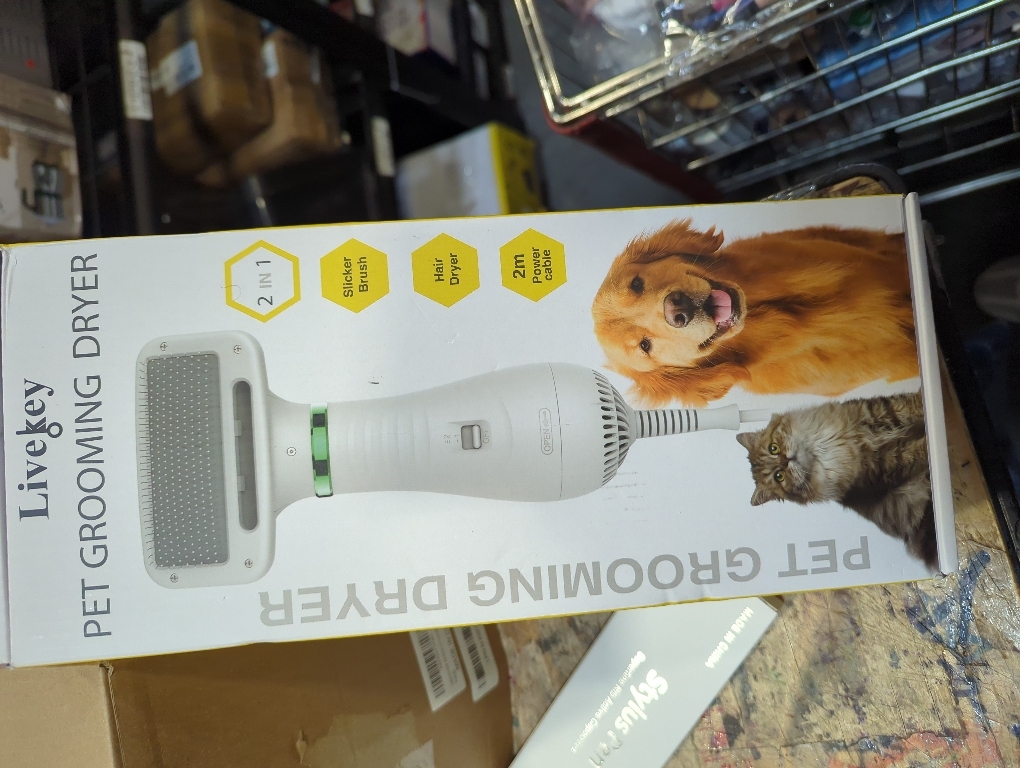 2-in-1 Dog Hair Dryer with Slicker Brush for Small-Sized Dogs