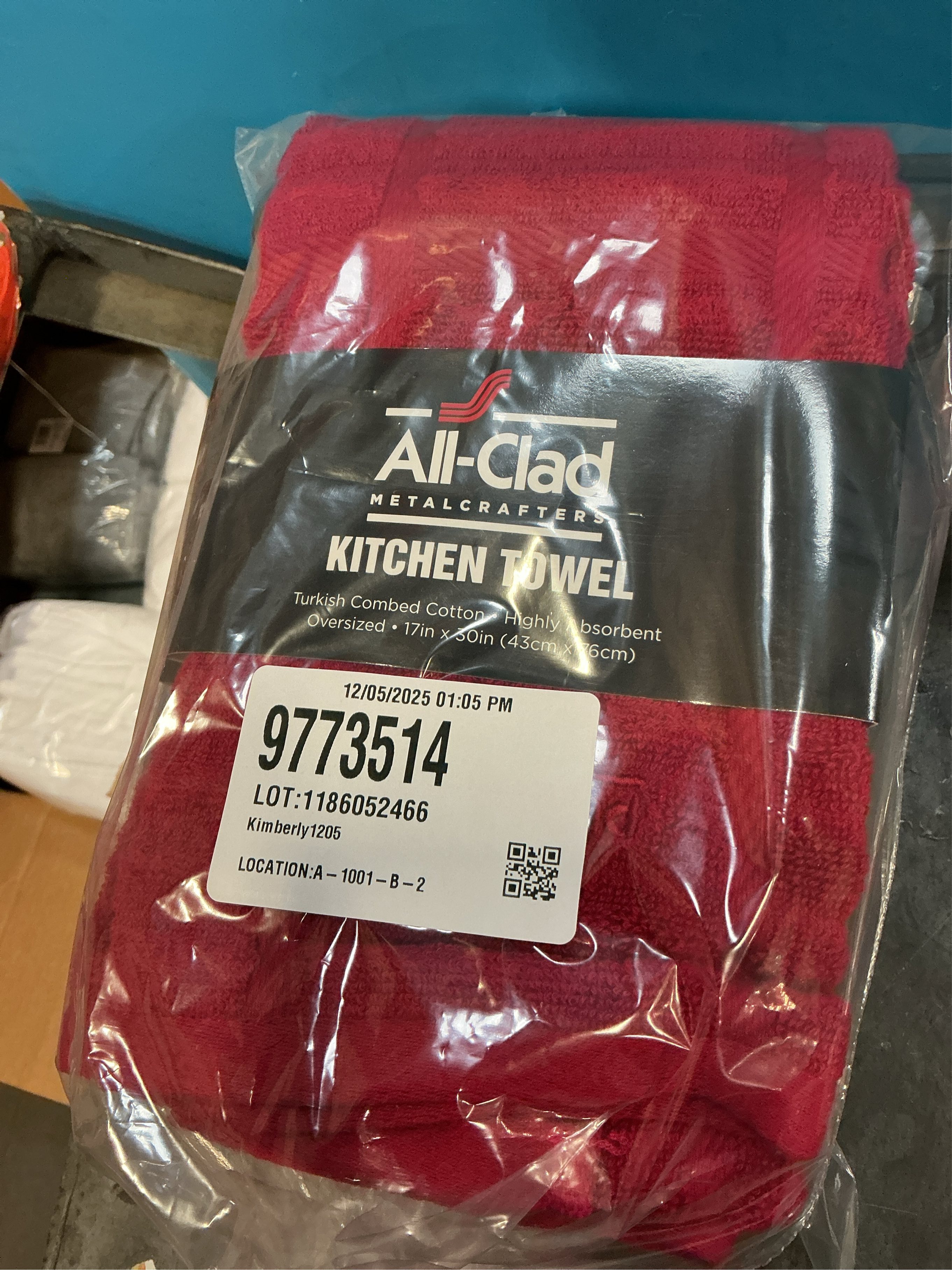 All-Clad Solid Kitchen Towel: Highly Absorbent, Super Soft Long Lasting - 100% Cotton, 17x30 Tea Towel for Cleaning & Drying Dishes, Pans, Glassware, or Countertops, (1-Pack), Chili