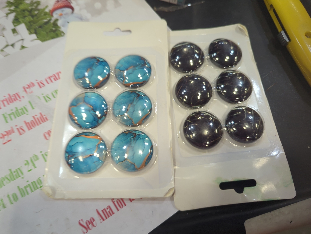 Set of 2 12pcs Fridge Magnets Glass Refrigerator Magnets Decorative Blue Marble Pattern Cute Magnets for Whiteboard Decorative Locker Magnets Fridge Magnets for Kitchen and Office, 1.18in/3cm