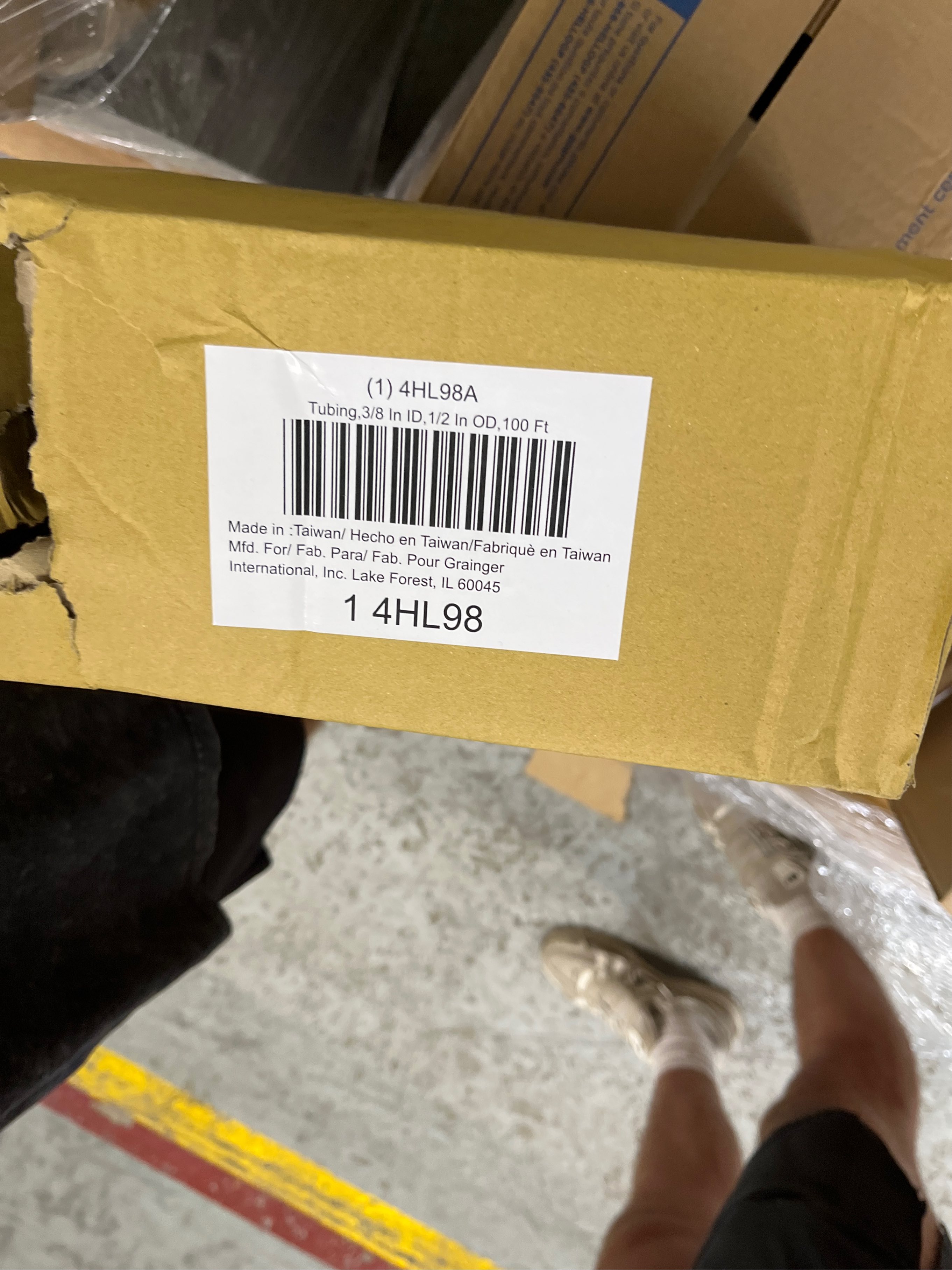 tubing, 3/8 in id, 1/2 in od, 100 ft