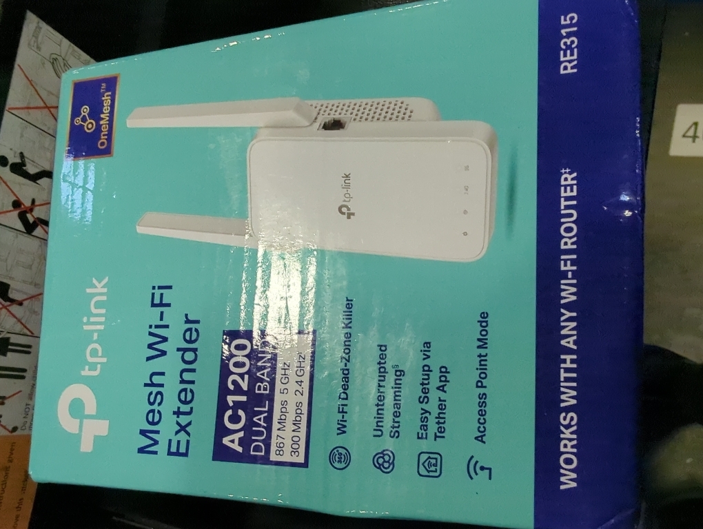 TP-Link AC1200 WiFi Extender, 2025 Wirecutter Best WiFi Extender, 1.2Gbps Home Signal Booster, Dual Band 5GHz/2.4GHz, Up to 1600 Sq.ft and 32 Devices, EasyMesh Compatible, One Ethernet Port (RE315)