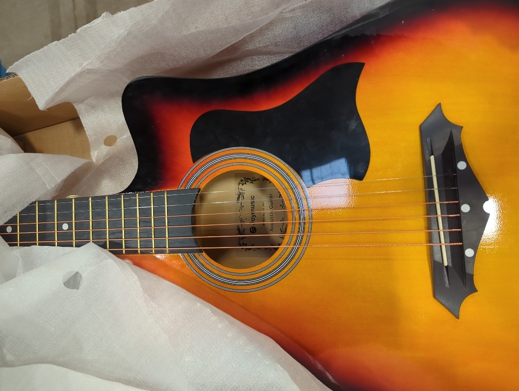 Guitar Acoustic Guitar Bedroom Beginner Family Teaching Fingerstyle Folk Performance 38-inch Portable Solid Wood Beginner Acoustic Guitar Starter Package Student G (Orange Long)