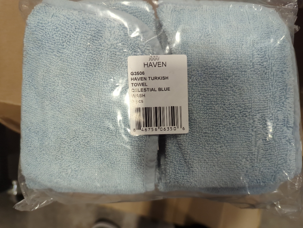 Haven Turkish Cotton 6pc Washcloth in Celestial Blue