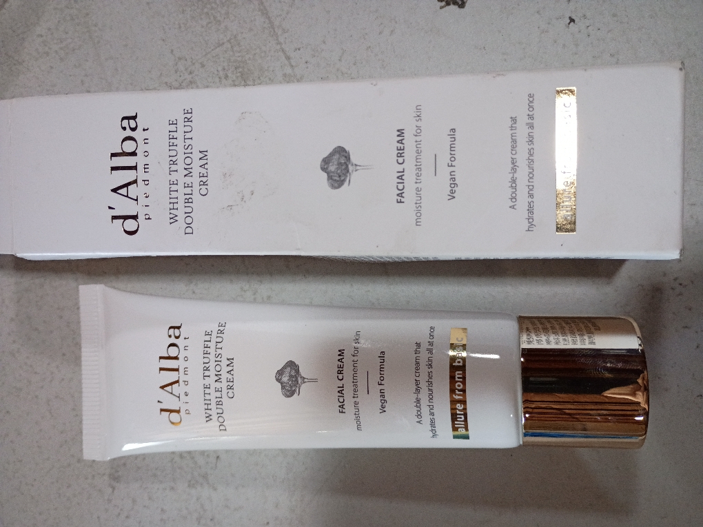 d'alba Piedmont White Truffle Double Moisture Cream, 2-in-1 Face Moisturizer, Vegan Skincare, Vegan Collegen, Skin Firming, Tightening, Dual Formula in ONE tube, Korean Skincare (2.02 oz)