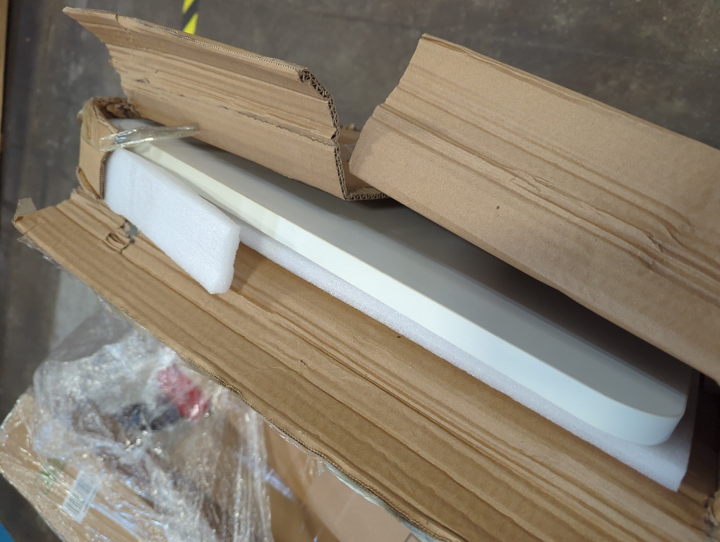 White Wall Mounted Folding Table 39.4”L x 19.7”W, Laundry Folding Table with Heavy Duty Metal Collapsible Shelf Brackets, Wall Mounted Desk Fold Down for Small Spaces, White