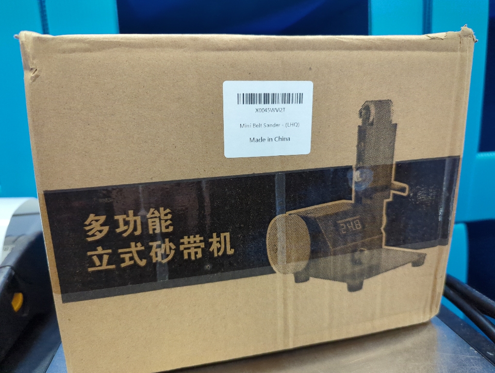 Mini Belt Sander with 10 Abrasive Belts, Angle Adjustable Bench Belt Grinder, Variable Speed Control & Digital Display, 350W Power Sander for Woodworking Metal, G6M-ZJL-ONR648