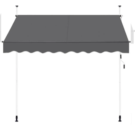Yaheetech Manual Retractable Awning Dark Gray