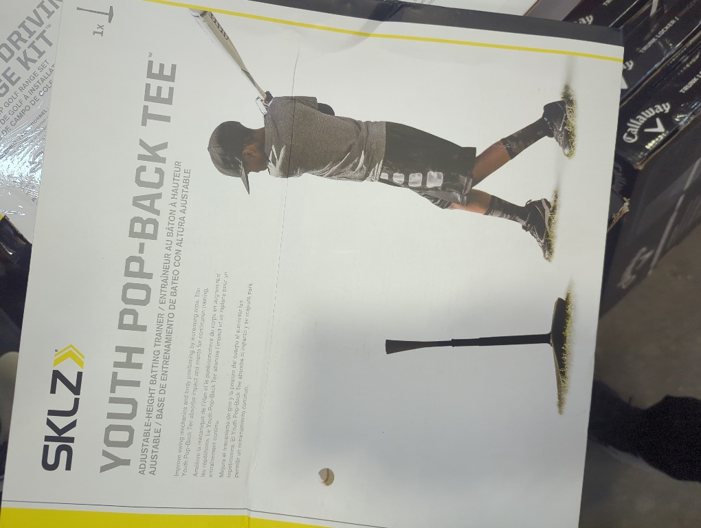SKLZ Pop-Back Adjustable Youth Baseball and Softball Batting Tee