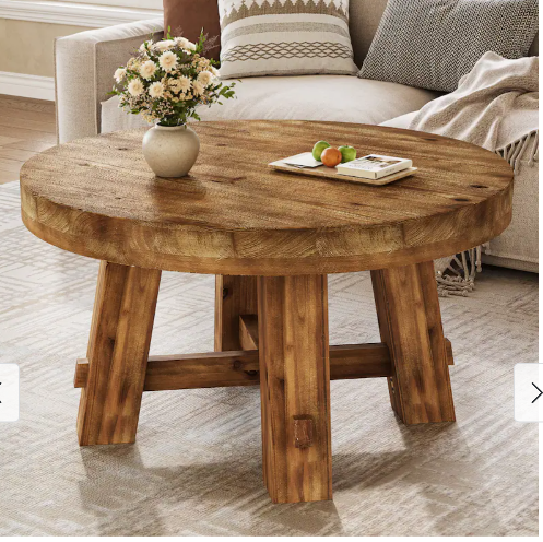 Solid Wood Center Table, Round Coffee Table