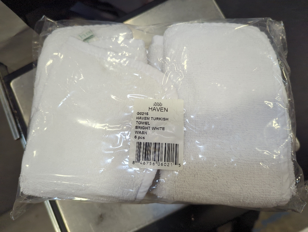 Haven Turkish Wash Cloth Bright White 6pc