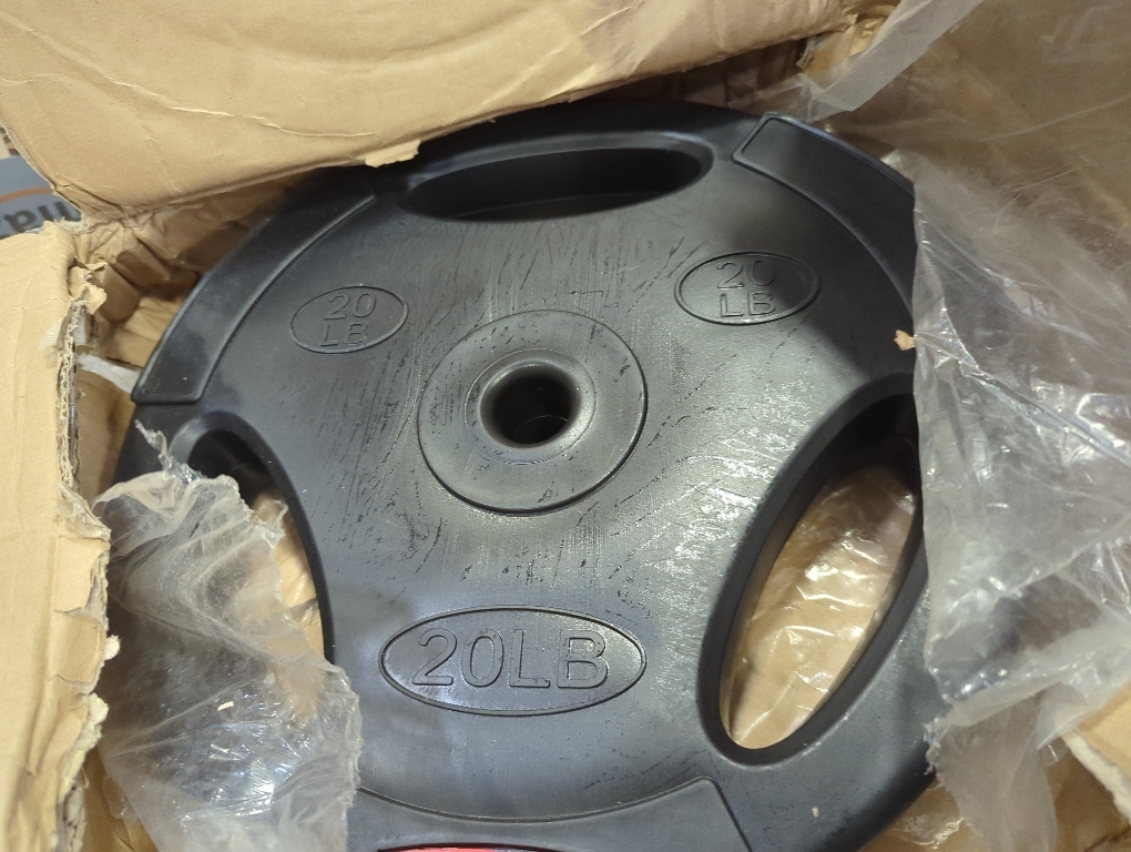 Signature Fitness Vinyl Standard Plate Weight Plate for Strength Training and Weightlifting,