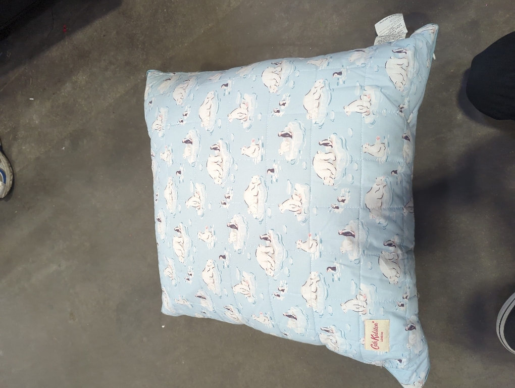 24 x 24 Pillow Polar Bear and Penguins Icy Wonderland