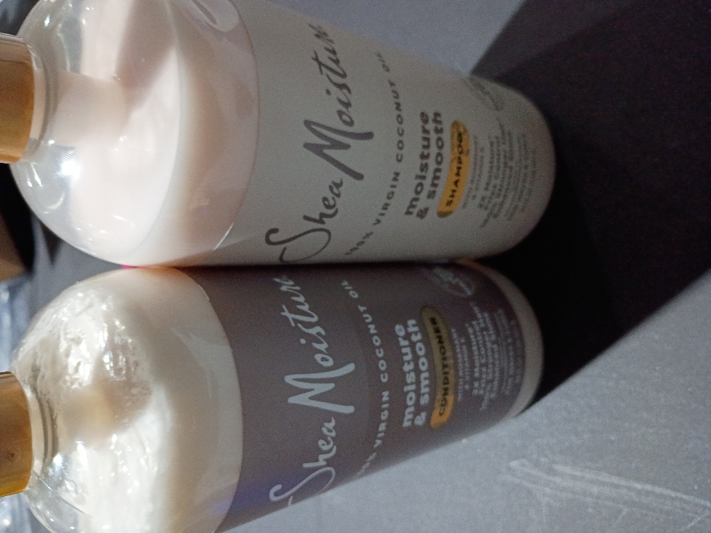 SheaMoisture Shampoo & Conditioner, Moisture & Smooth for Wavy, Curly Hair Strengthening & Frizz Control, 34 Oz Ea