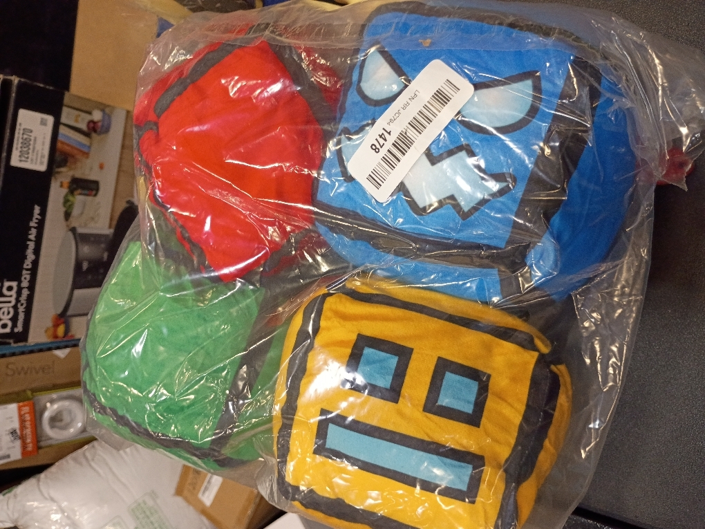 4.7” Cube Plush Toy Stuffed Plushie Doll Small Pillow Pendant Game Cute Fans Collection Birthday Gift (4 PCS)