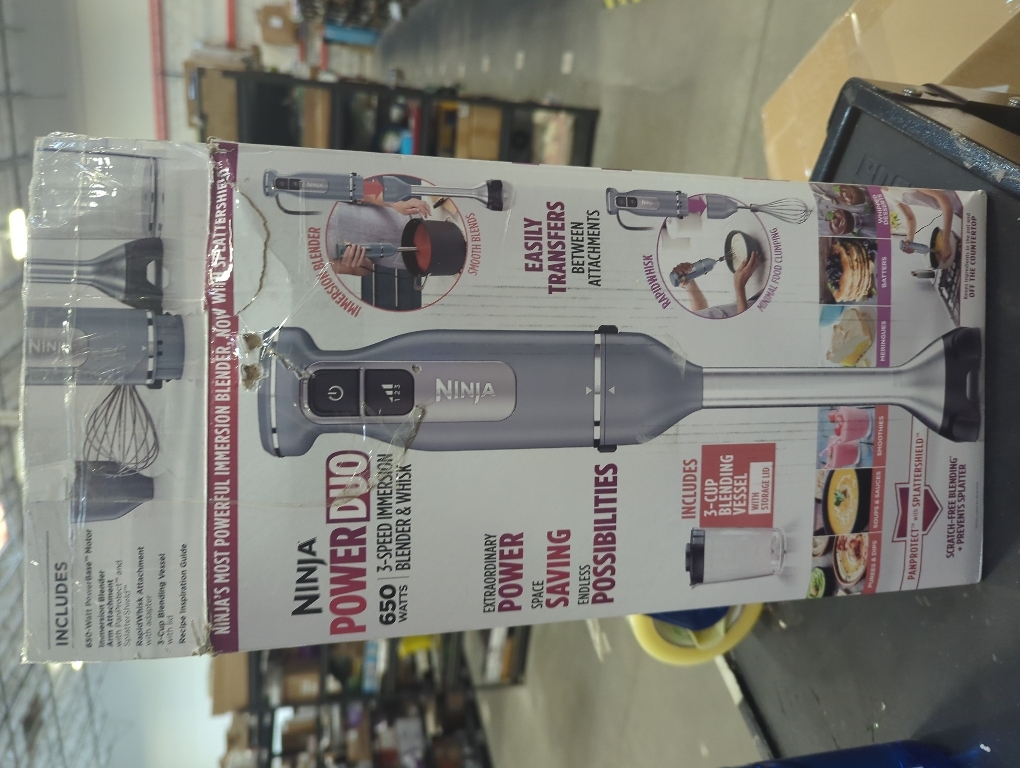 Power Duo Immersion Blender, 650-Watt Motor with 3 Speeds, Handheld Blender and Whisk for Soups, Sauces, and Smoothies