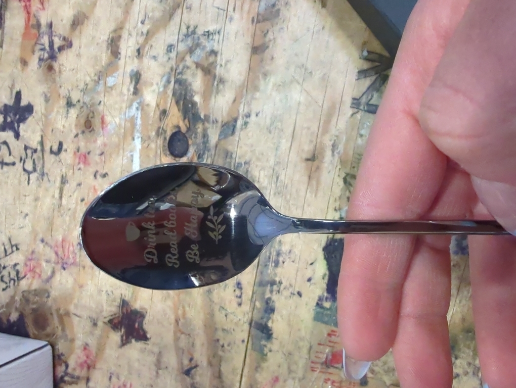 Drink Tea Read Books Spoon for Tea Lover Friend Birthday Graduation Christmas Gifts for Readers Book Lover Gifts for Women Men Engraved Tea Spoons Stainless Steel