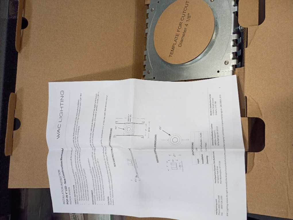 WAC Lighting Blaze 6in LED New Construction Frame-in Kit